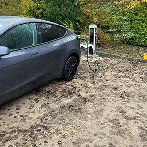 back side of a charging car