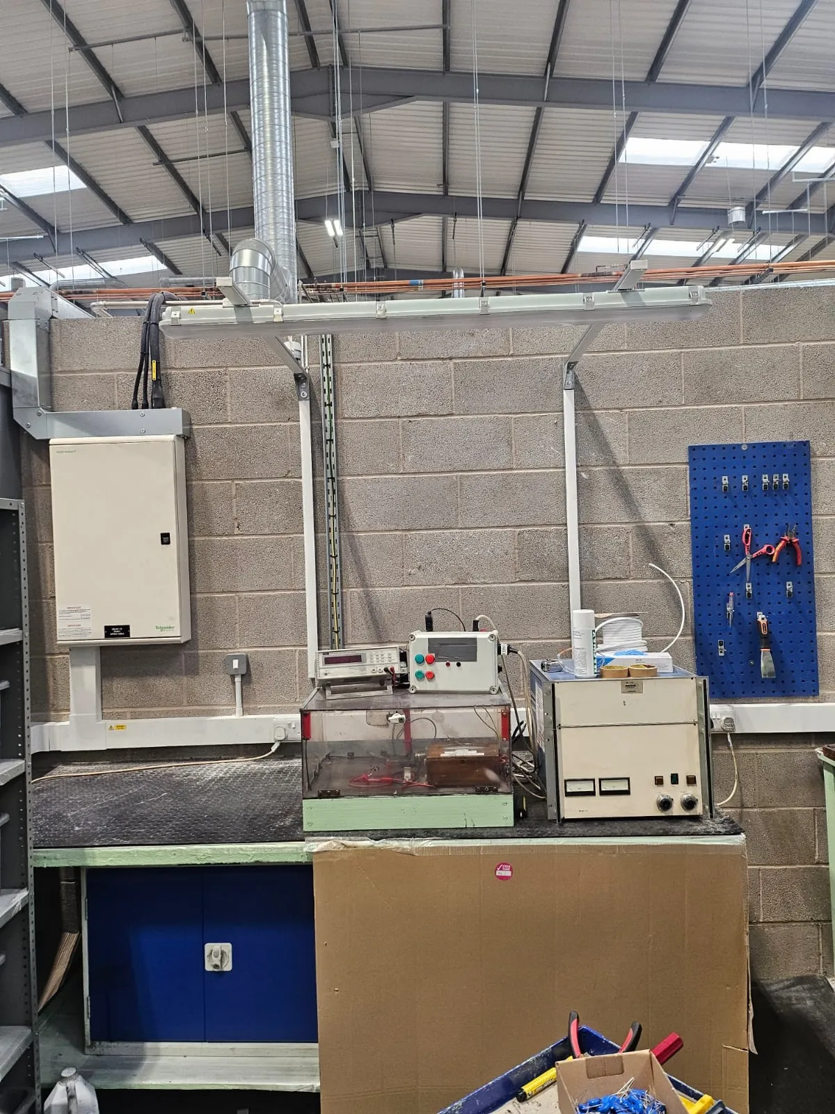 electrical system with blue section