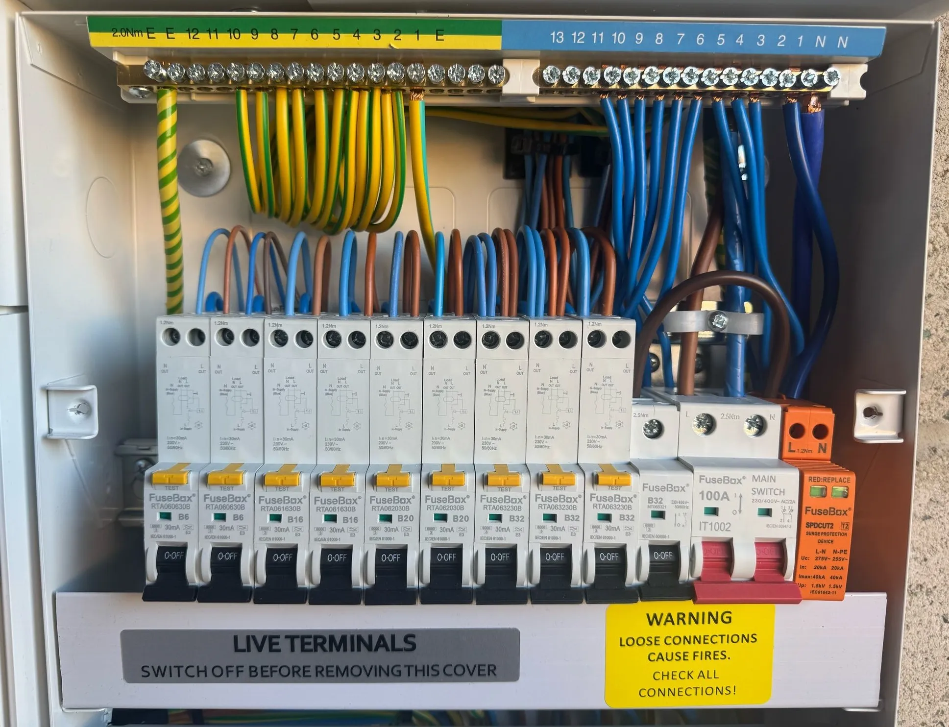 large system with orange wires