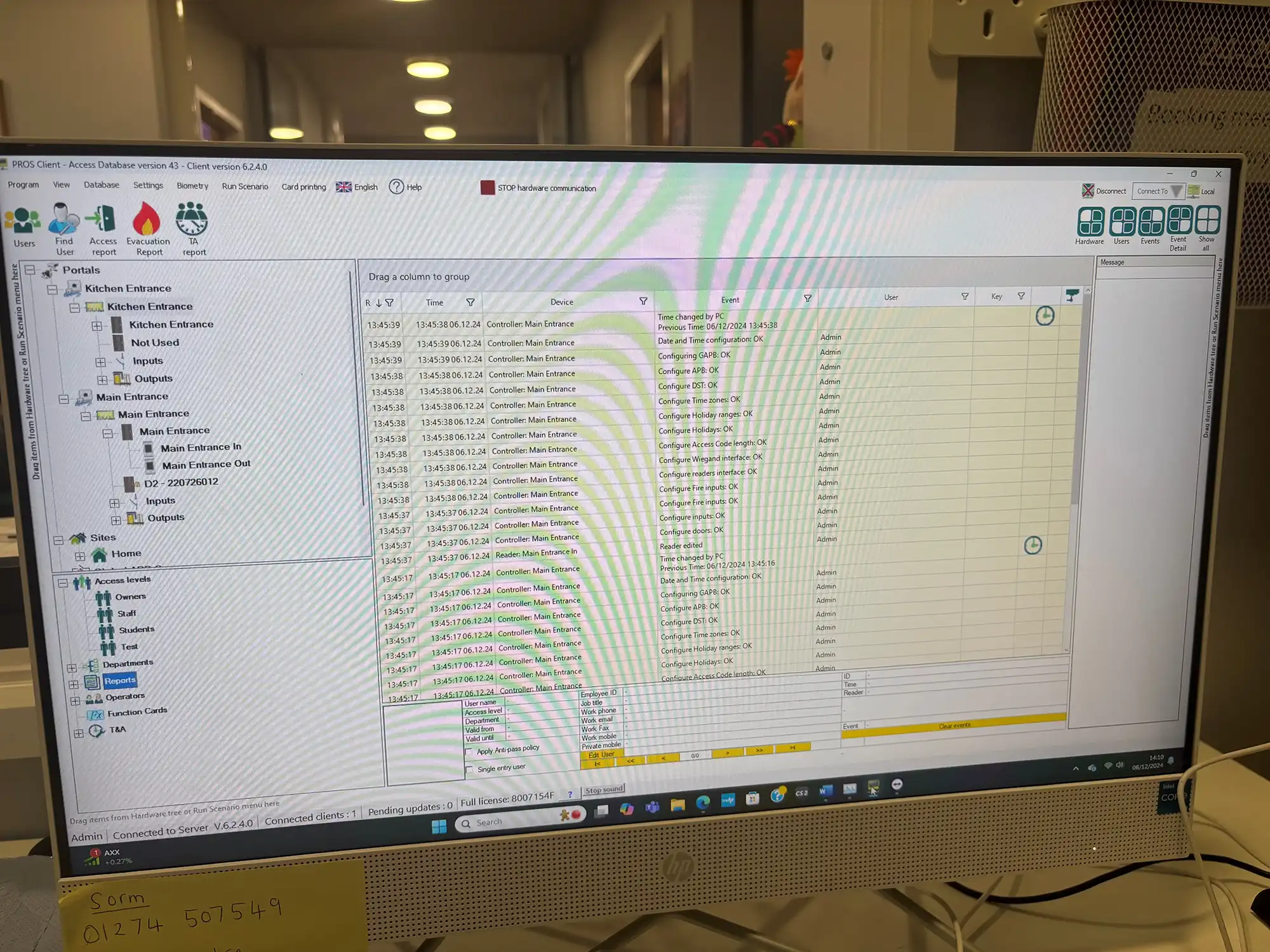 A computer screen with a lot of data on it.
