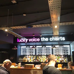 a group of people sitting at a bar